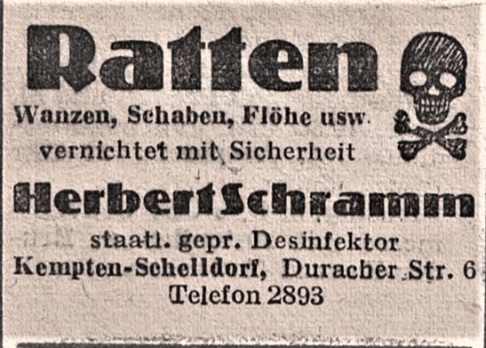 Alte Werbung der Firma Schramm aus unserem Archiv