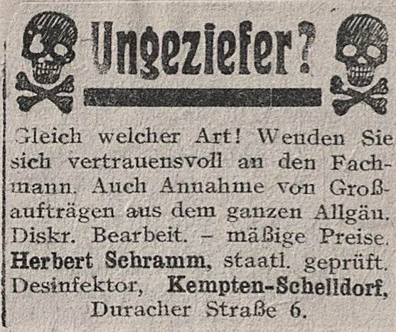 Alte Werbung der Firma Schramm aus unserem Archiv